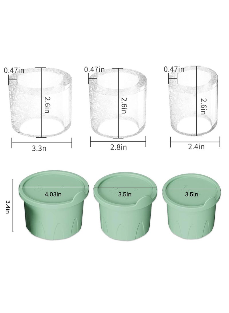 3PCS Hollow Cylindrical Silicone Ice Cube Mold for 24-40oz Flask Thermos Tumbler BPA-Free Ideal for Juice Drinks Coffee (Green) - Image 5